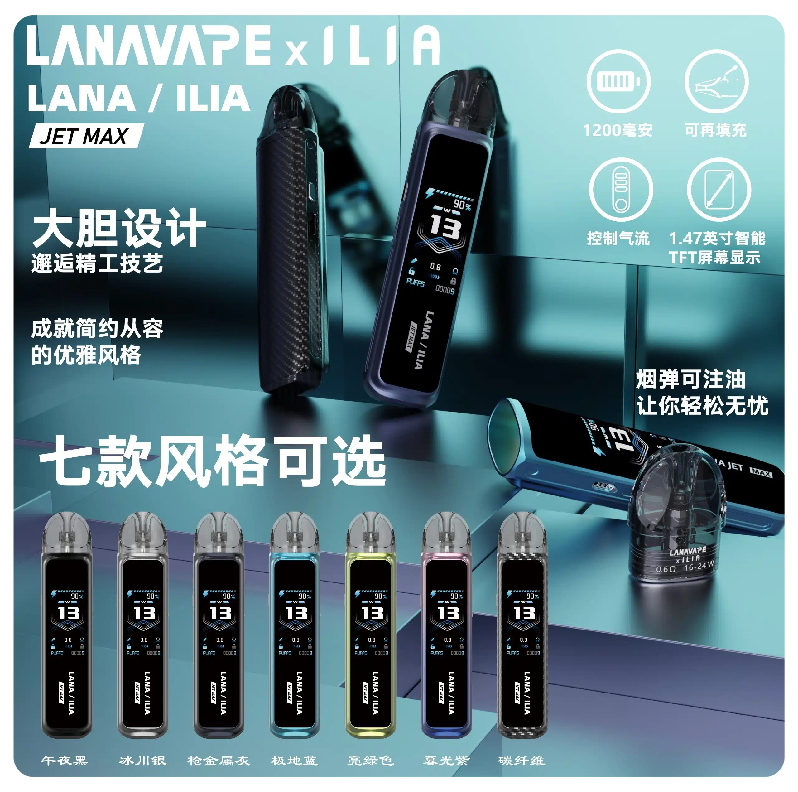 LANA JET MAX 側注油式主機套裝 智能顯示屏 拓撲蒸汽天堂 MEHATOP 台灣官網