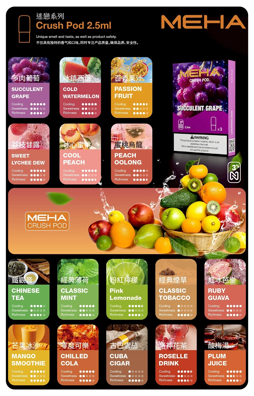 MEHA 魅嗨五代 迷戀系列煙彈 台灣現貨 拓撲蒸汽天堂 MEHATOP 台灣官網